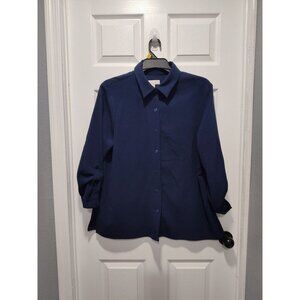 Appleseed's Wrinkle Free Button Collared LS Blouse Size‎ 18W Classic Career